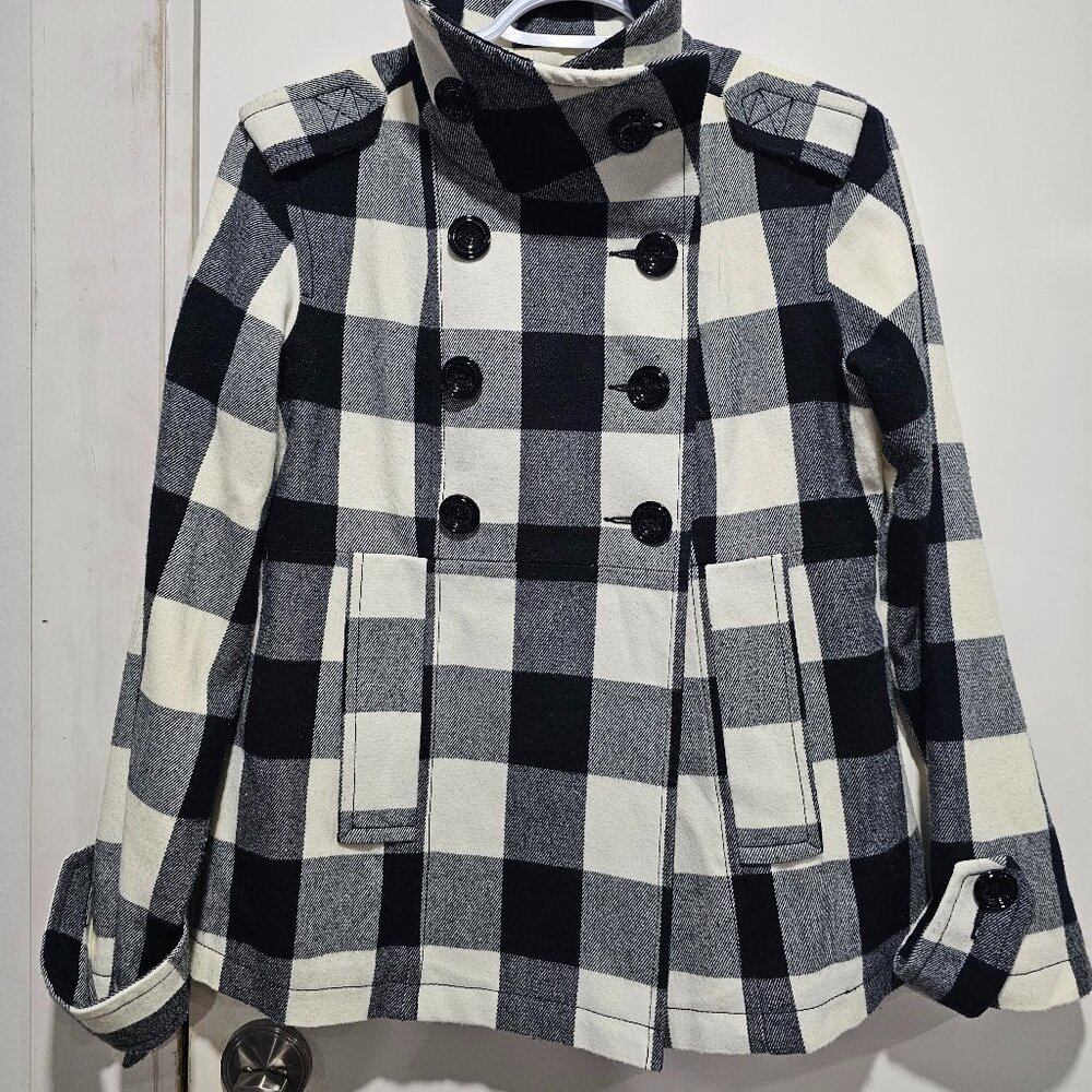 Gap Women Jacket, Size Small, Black and Cream in color